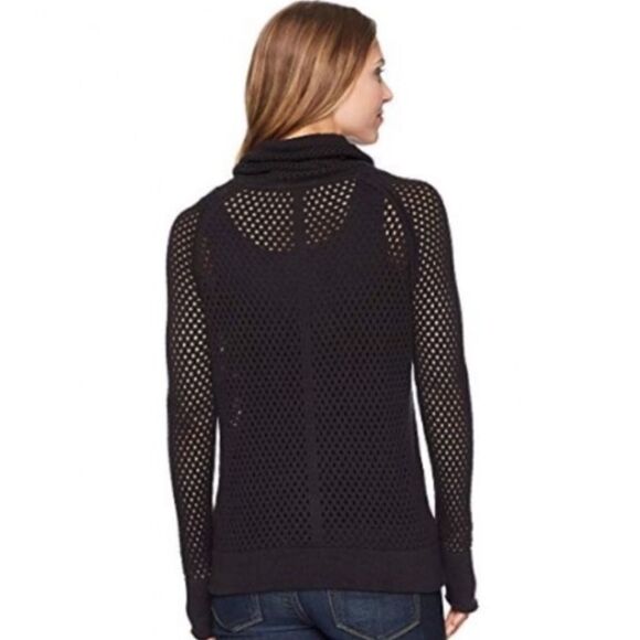 Prana Translucent Cowl Neck Sweater Black - Picture 4 of 11